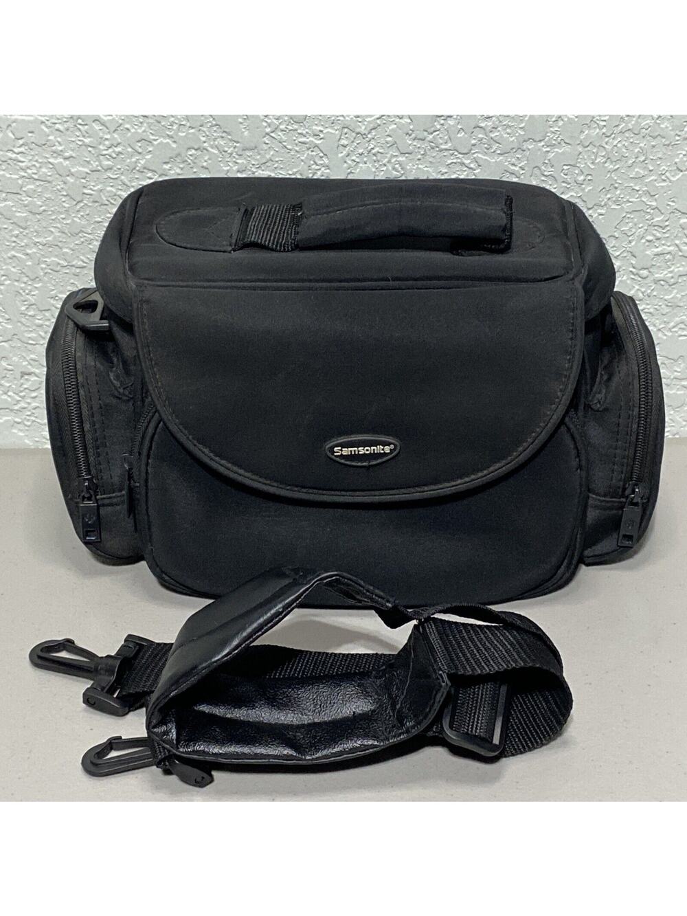 Samsonite Black Padded‎ Camera Camcorder Shoulder Bag Carrying Case Strap 12”x6”